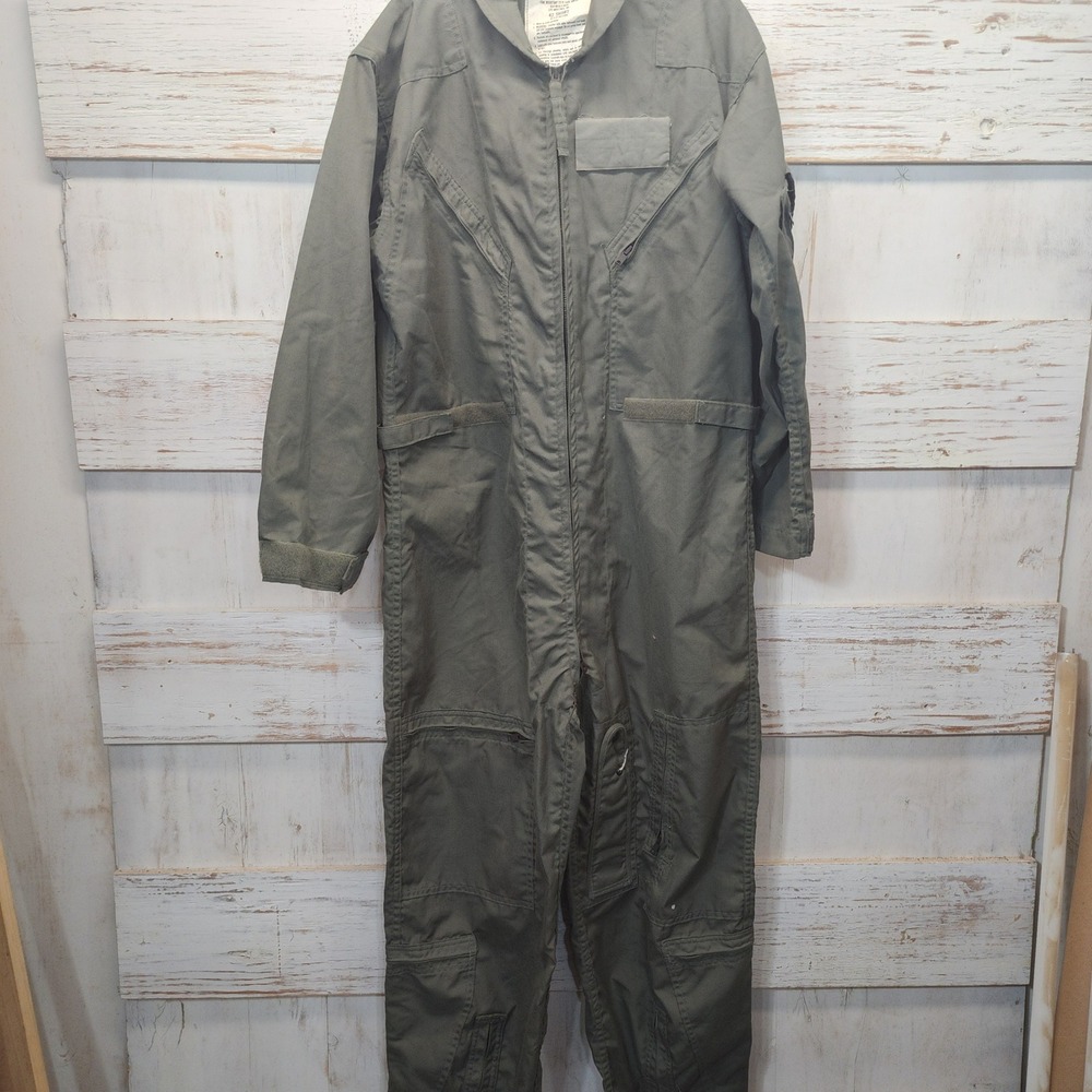 US Military CWU-27/P Nomex Flight Suit Sage Green Type 1 Class 1 Coveralls 42R